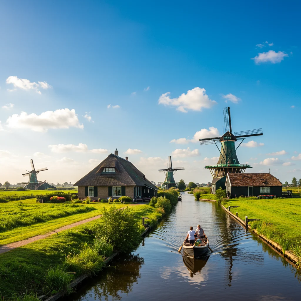 Introduction to Giethoorn and Zaanse Schans Windmills Day Trip