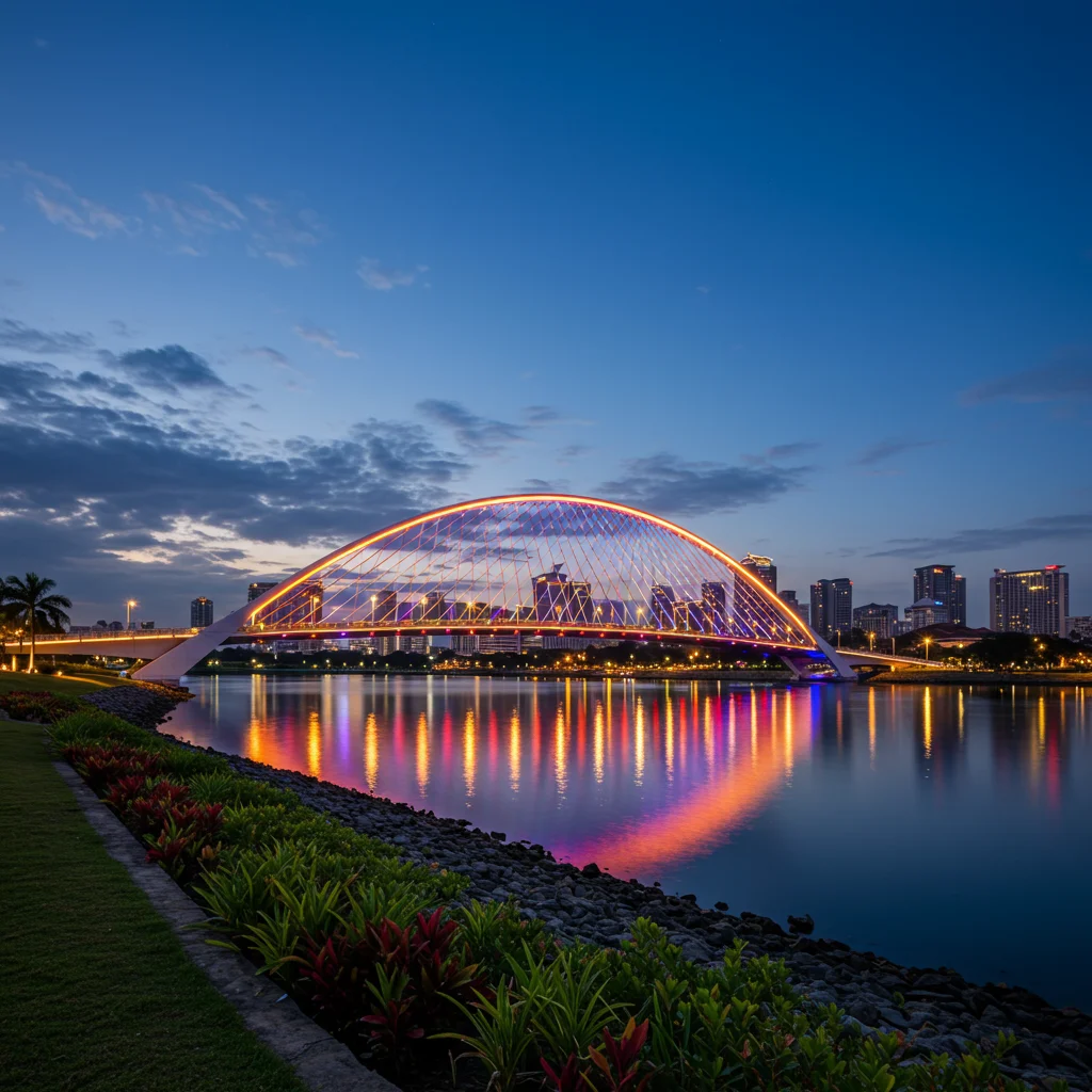 Introduction to Putrajaya Bridge: Lights &amp; Architecture