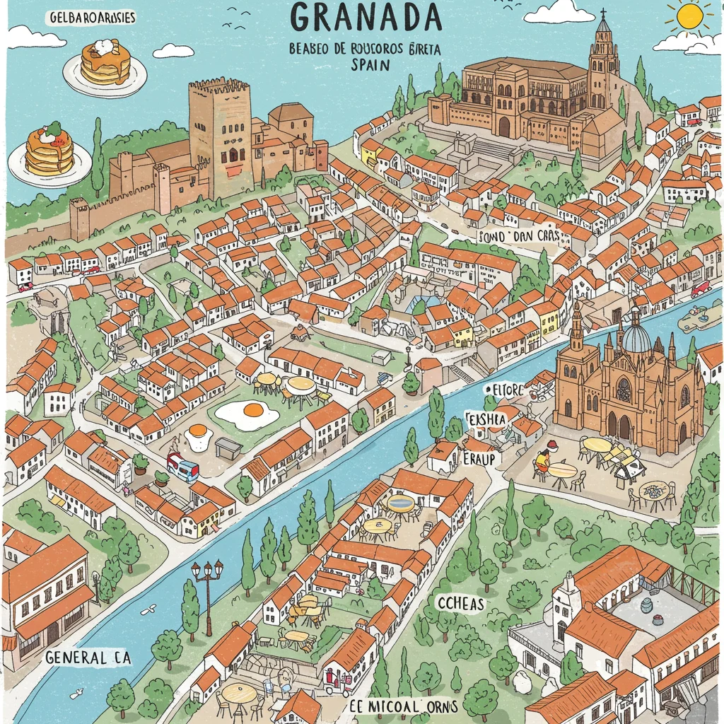 Map of the Best Brunch Spots in Granada