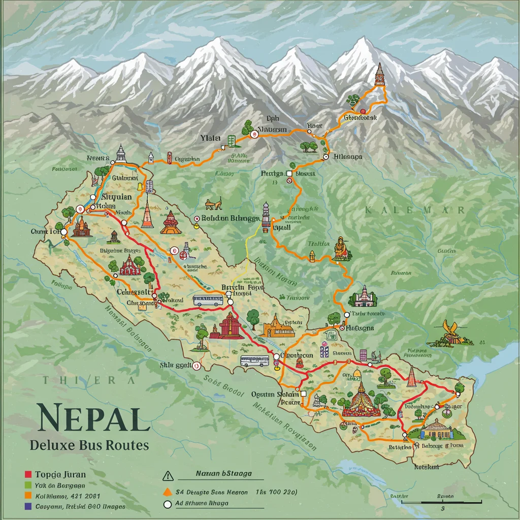 Overview of Major Deluxe Bus Routes in Nepal